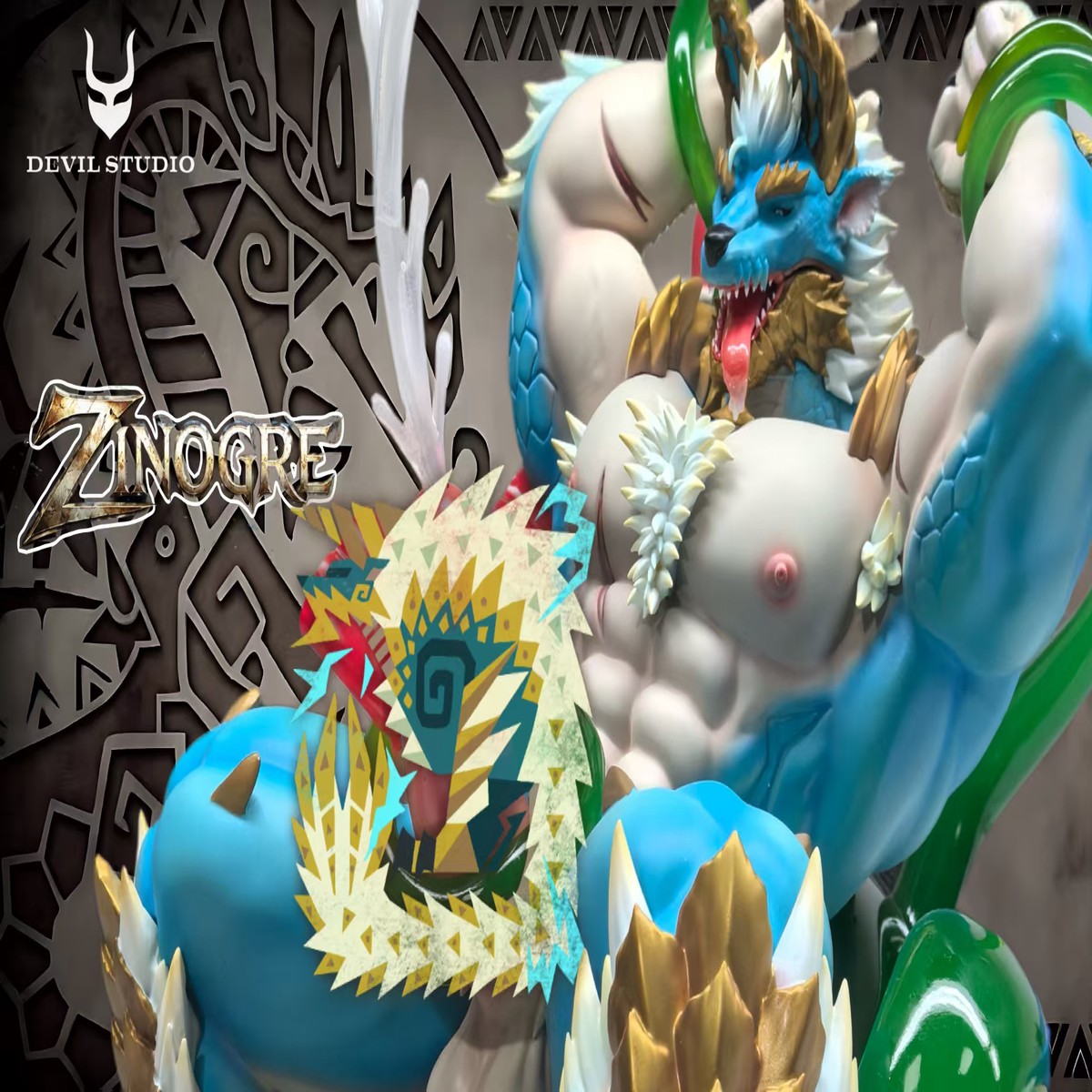 Devil Studio Defeated Zinogre Monster Hunter 1/5 Scale TOPGK Resin Furry Statue