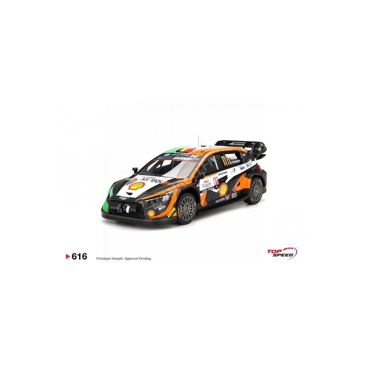 Top Speed Model  Hyundai i20 n 11 neuville/wydaeghe croatian rally 2023 1st Die cast