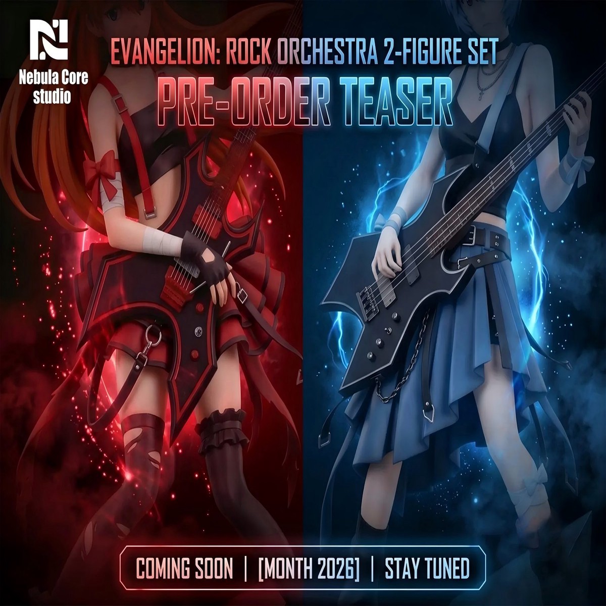 Nebula Core Studio Neon Genesis Evangelion Rei Ayanami & Asuka Langley Sohryu Rock Band 1/6 Scale Statue