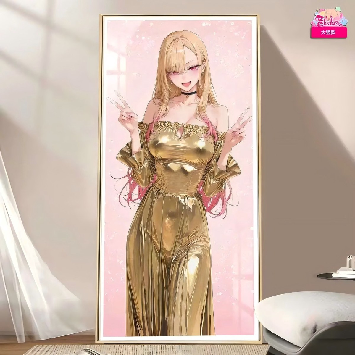A Miao Hua She Studio My Dress-Up Darling Marin Kitagawa Golden Dress Painting