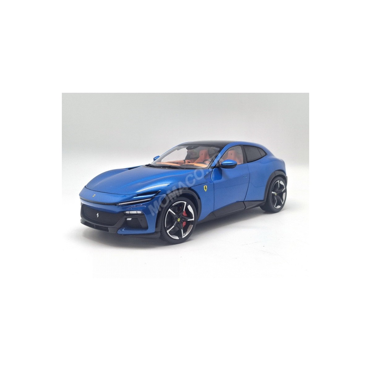 POLISTIL   Ferrari Purosangue 2022 Blu Corsa Blue 1:18 Die-Cast Model Car with Brown Interior