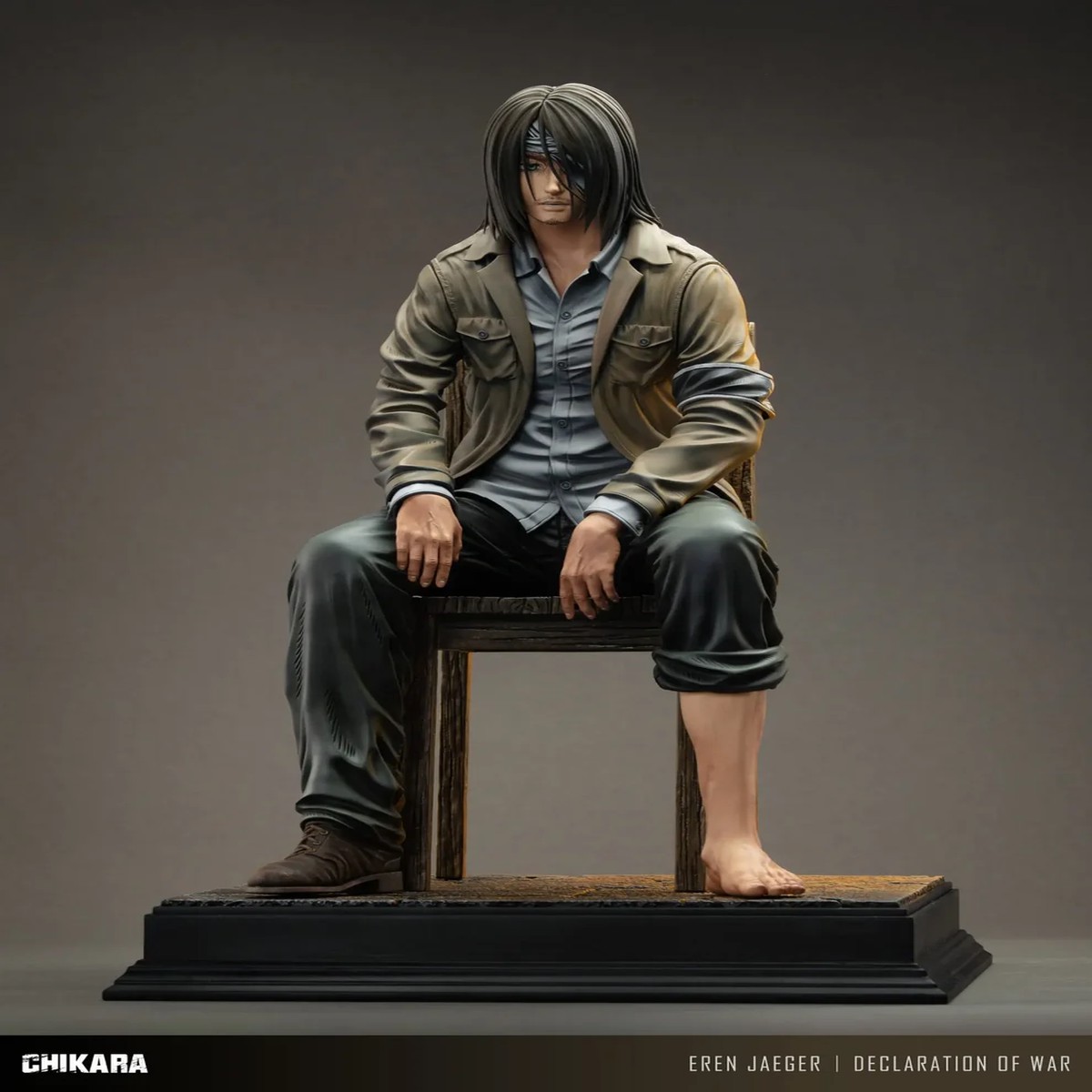 Attack on Titan Eren Yeager Marley Arc Injured Disguise Sitting Pose 1/6 & 1/4 Scale Light-Up Lantern Diorama Chikara Studio Limited Edition Resin Statue