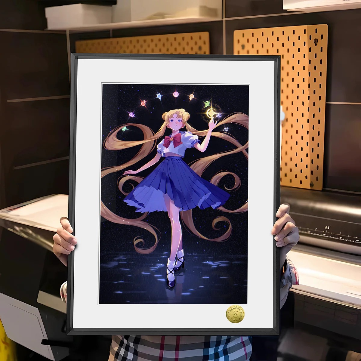 Usagi Tsukino Moonlight Decorative Painting | Sailor Moon A3 & 4K Anime Wall Art | HuangGua Studio 88pcs Limited