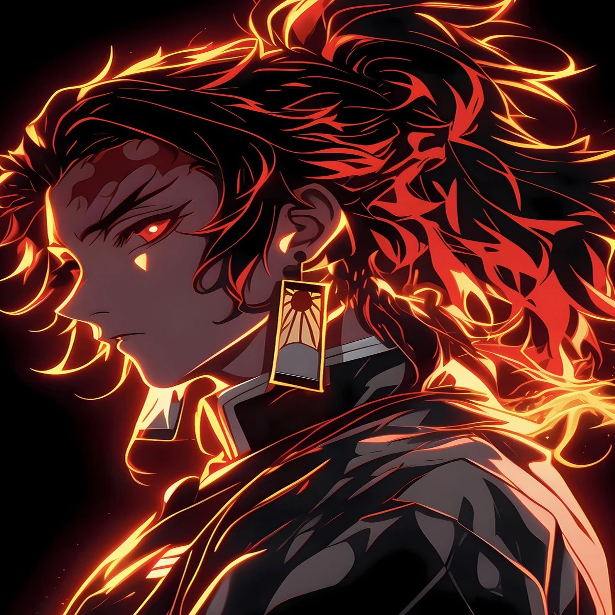 Yoriichi Tsugikuni Decorative Painting | Demon Slayer Anime Wall Art | H-TWO Studio 88pcs Limited Edition