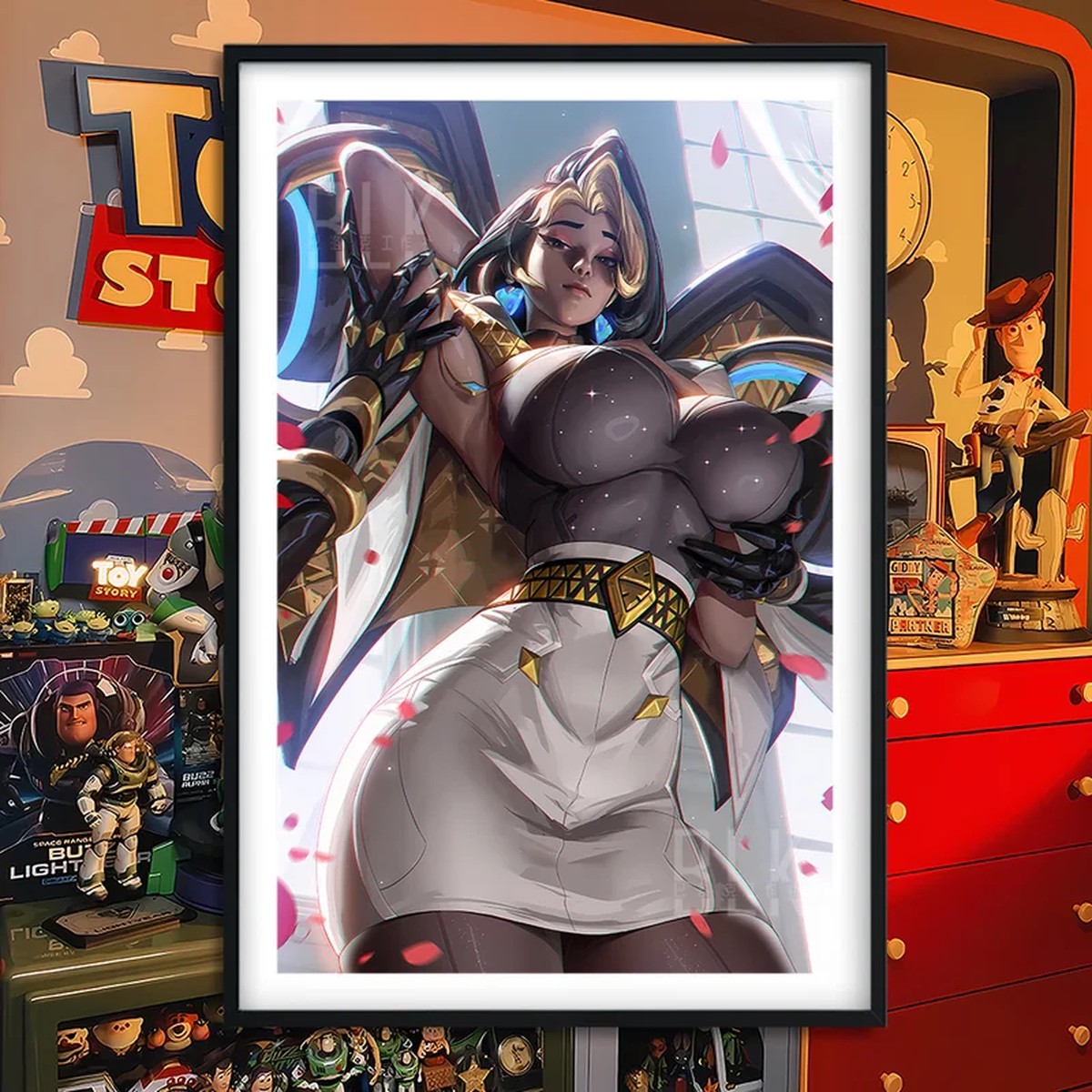 Overwatch Floral Domina (Widowmaker) Decorative Painting | BLK Studio Framed Art