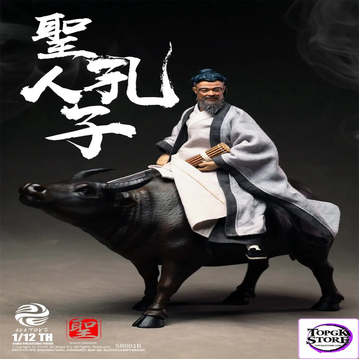 303TOYS Studio 1/12 Sage Series CONFUCIUS The Sage Teacher Riding A Water Buffalo Eastward Edition SR001B